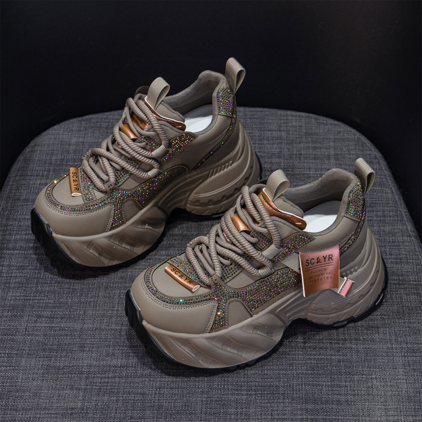 内增高厚底老爹鞋女秋季时尚单鞋