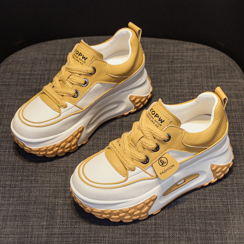 外贸原单断码特价网红厚底真皮老爹鞋女秋季轻便休闲运动小白鞋潮,女鞋,老爹鞋,淘宝优惠券,粉丝福利购,淘宝优惠卷