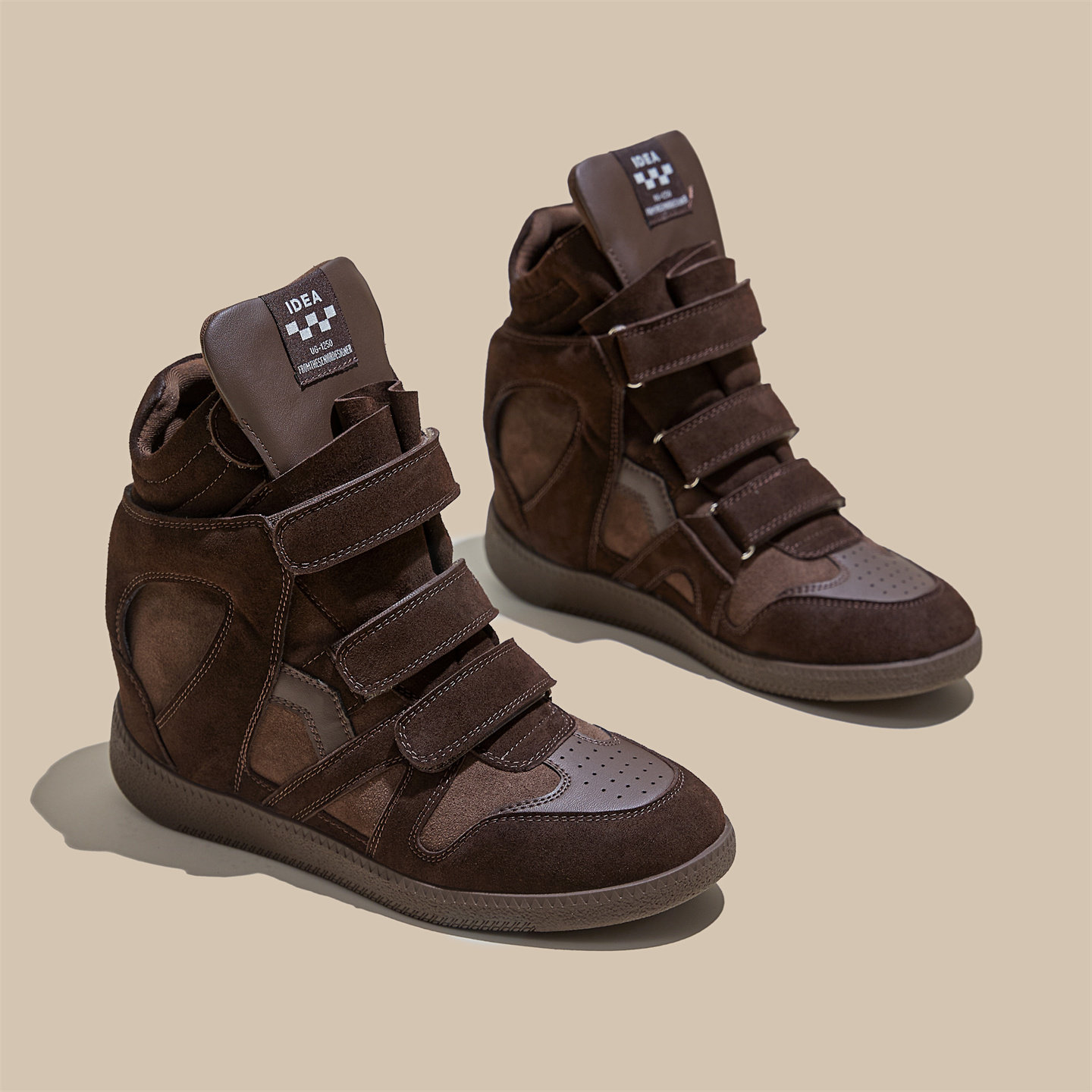 内增高6.5cm真皮高帮鞋女秋季鞋