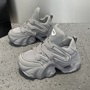 外贸工厂特价厚底增高老爹鞋女秋季透气双网休闲单鞋学生网红潮鞋