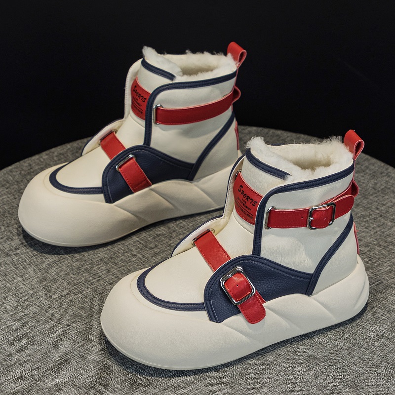 真皮厚底保暖雪地靴女冬季短靴子