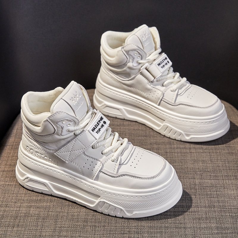 外贸原单撤柜断码真皮厚底高帮鞋女秋冬运动流行小白鞋休闲板鞋潮,女鞋,高帮鞋,淘宝优惠券,粉丝福利购,淘宝优惠卷