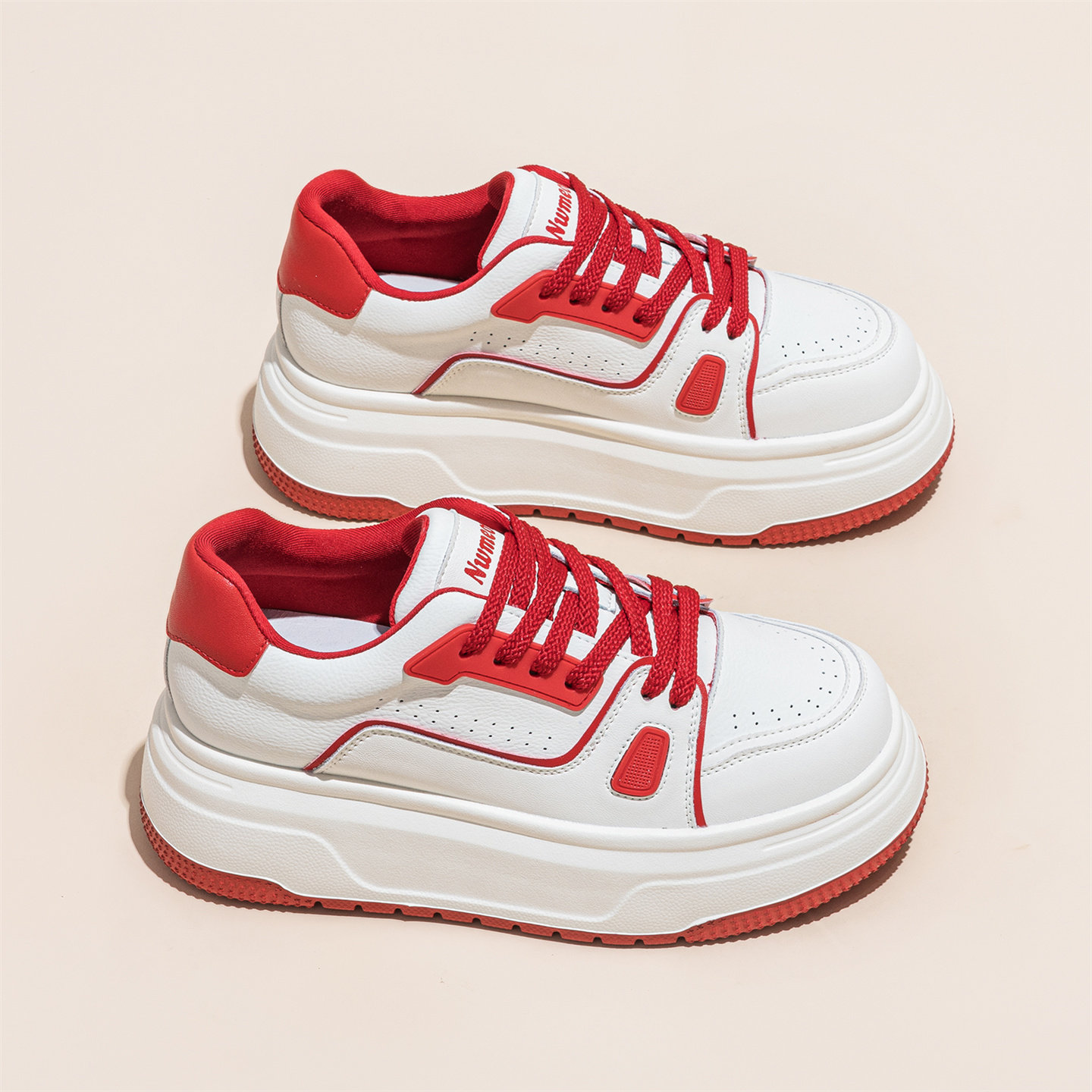 外贸撤柜断码真皮厚底小白鞋女春季增高休闲网红单鞋舒适运动板鞋,女鞋,休闲板鞋,淘宝优惠券,粉丝福利购,淘宝优惠卷