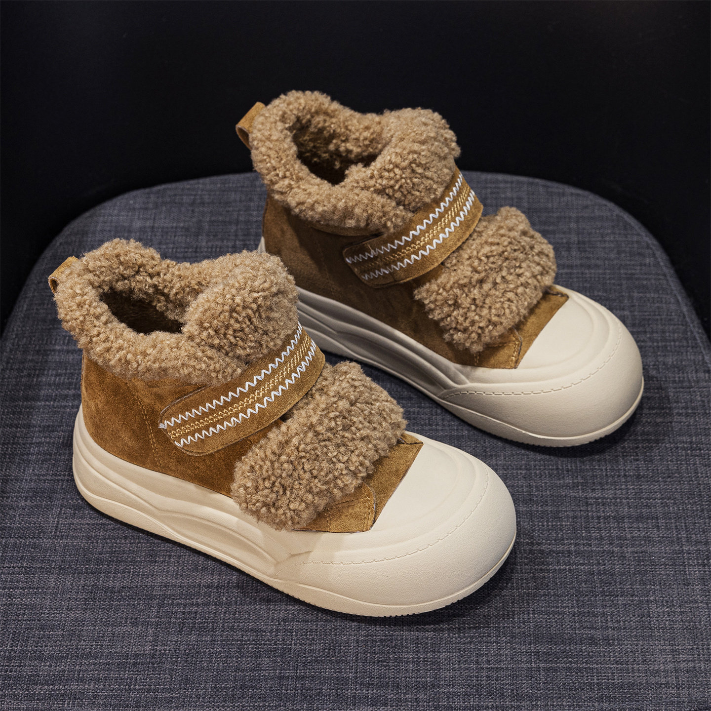 外贸原单特价真皮加绒保暖高帮鞋女冬季增高舒适毛毛鞋休闲棉鞋子,女鞋,高帮鞋,淘宝优惠券,粉丝福利购,淘宝优惠卷