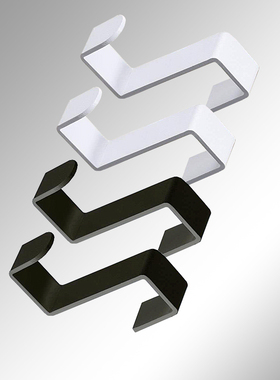 不锈钢s型挂钩橱柜门后无痕z型挂勾厨房浴室活动卡扣黑色挂衣钩