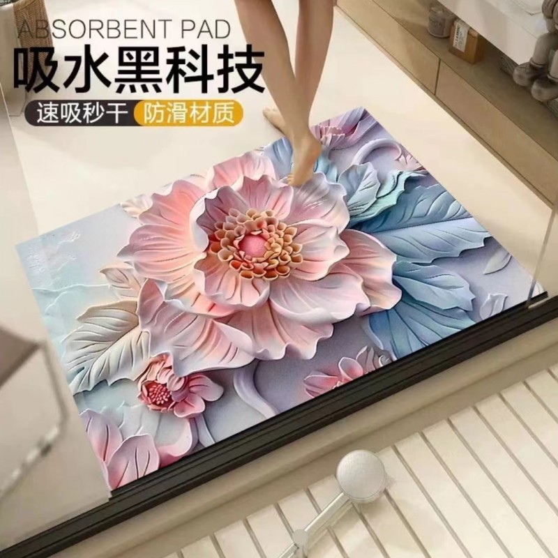 硅藻泥地垫吸水防滑速干卫生间