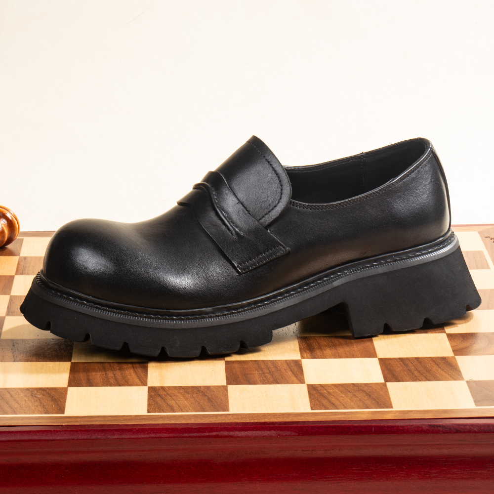 5.5CM增高一脚蹬乐福鞋