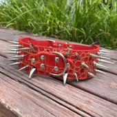 狗狗防被咬狗项圈铆钉狗脖圈金毛恶霸犬大型犬金属加长尖钉狗脖套