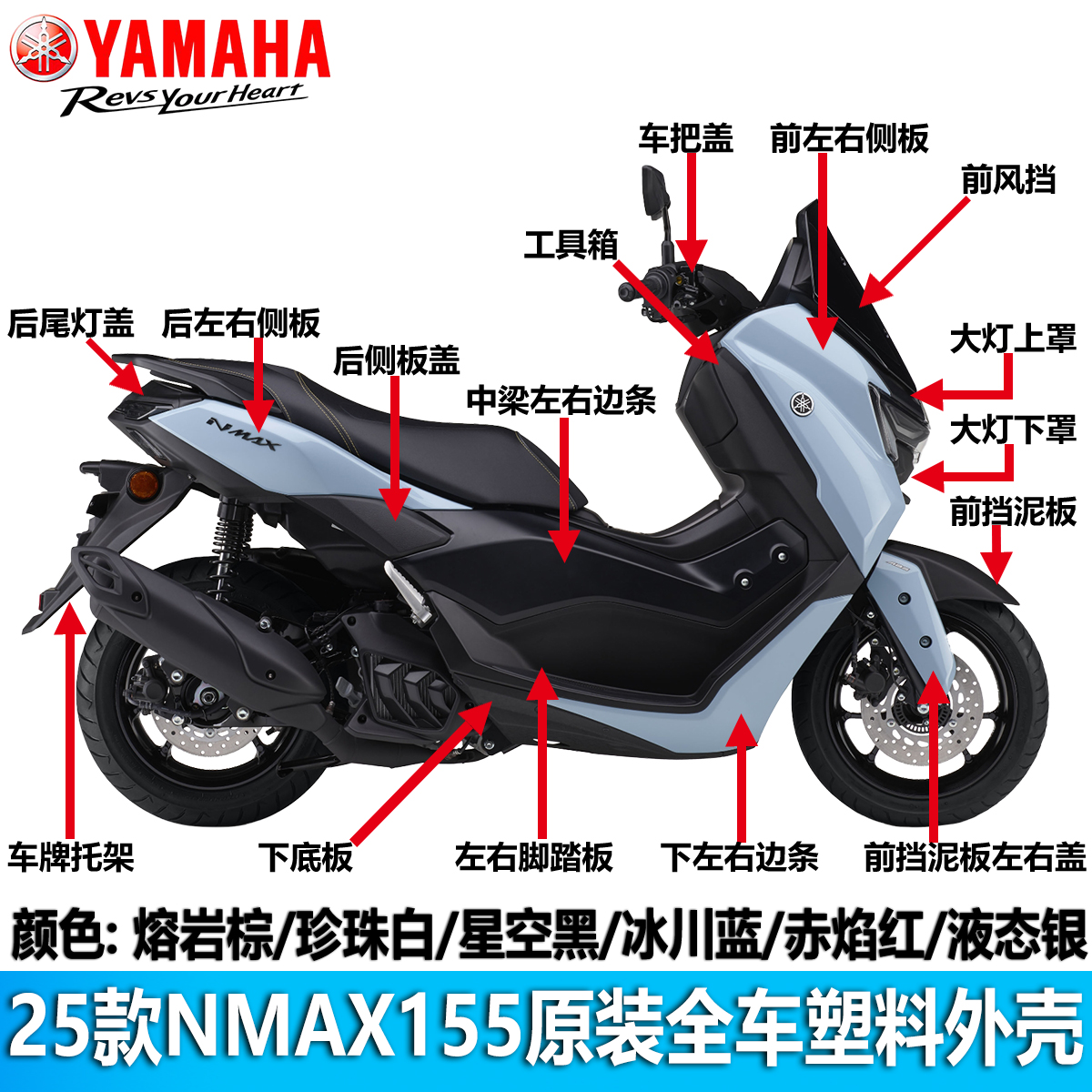 雅马哈25款NMAX155原装全车外壳