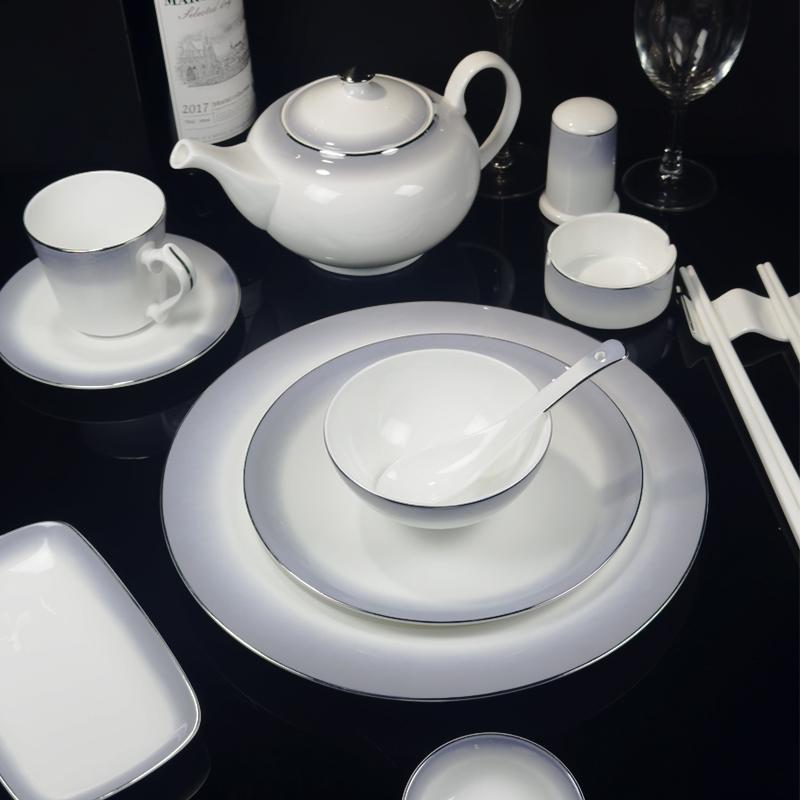 灰色渐变高端骨瓷酒店专用碗盘