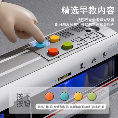 速发2025新款合金电动高铁玩具火车复兴号动车模型地铁儿童男孩车