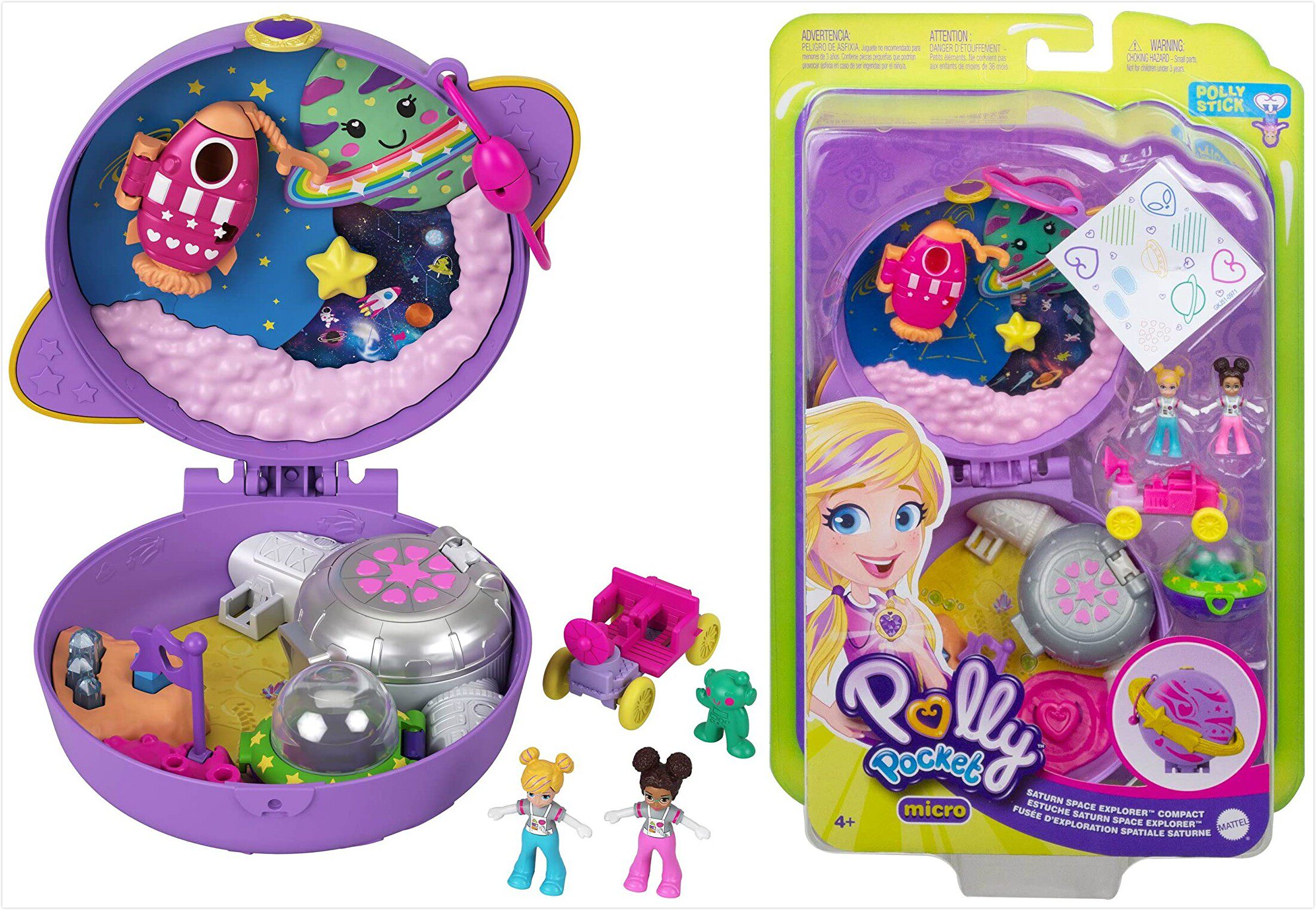 polly pocket迷你波莉太空探索月球车外星人冒险趣味宝盒儿童玩具