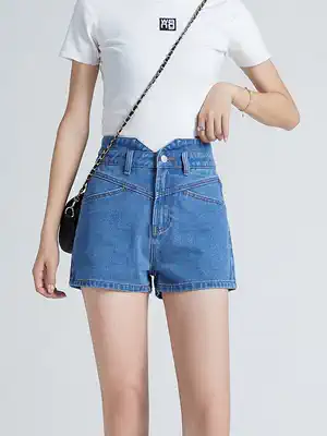 SKY Home Denim Shorts Women's Summer Thin 2021 New High Waist Straight Skinny a Hot Pants Spice Girls ins