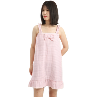 金号浴裙浴帽纯棉套装可穿柔软吸水带扣裹头女抹胸式吊带全棉A类