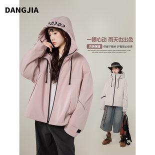 女大童连帽宽松外套秋冬款夹棉保暖冲锋衣百搭休闲初中生上衣夹克