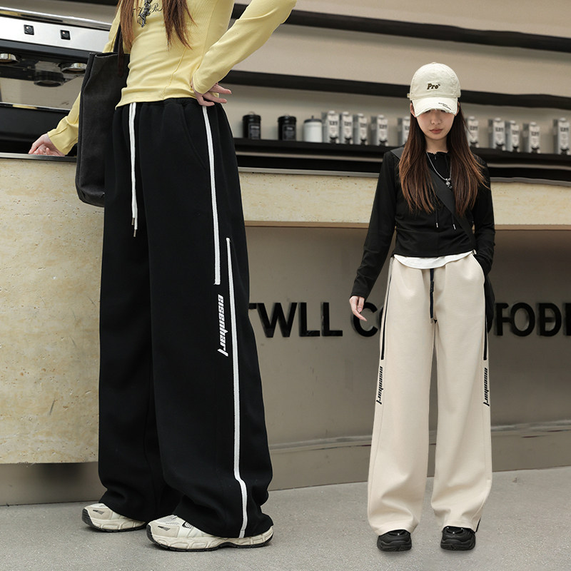 女童裤子春秋款2026新款大童女初中生春季运动裤休闲宽松儿童卫裤