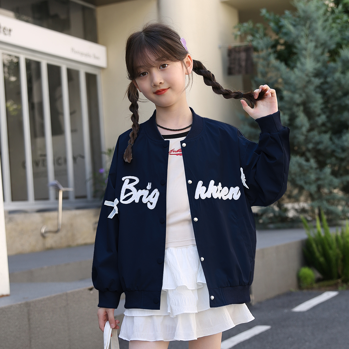 女童外套春秋款2025新款洋气儿童秋装棒球服中大童女孩秋季上衣潮