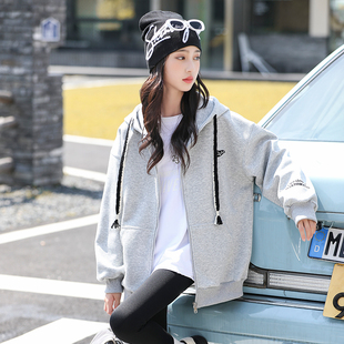 女大童春秋卫衣2026新款外套韩版休闲运动连帽开衫上衣初中生女孩
