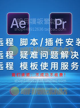 AE插件PR插件脚本模板使用问题教学疑难杂症远程安装卸载解答服务