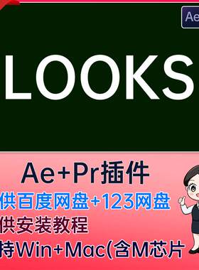 中文汉化 LOOKS 调色AE插件Pr插件动漫混剪插件looks调色 win+mac