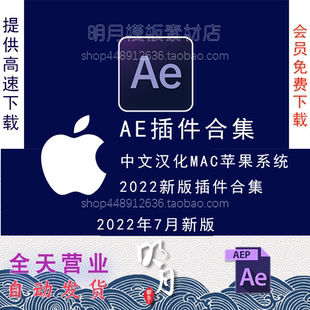 2022AE插件合集一键安装包中文汉化MAC抠像跟踪粒子调色红巨人E3D