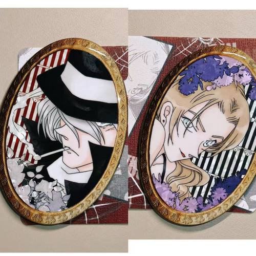 名侦探柯南周边同人谷黑衣组织琴酒贝尔摩德椭圆吧唧徽章胸针