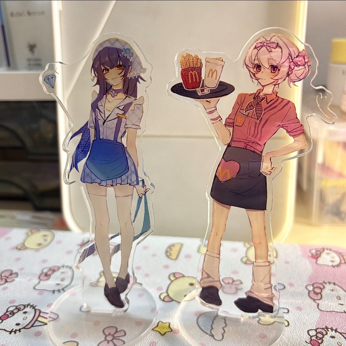王者荣耀小乔西施麦当劳小厨娘亚克力立牌摆件装饰高颜值