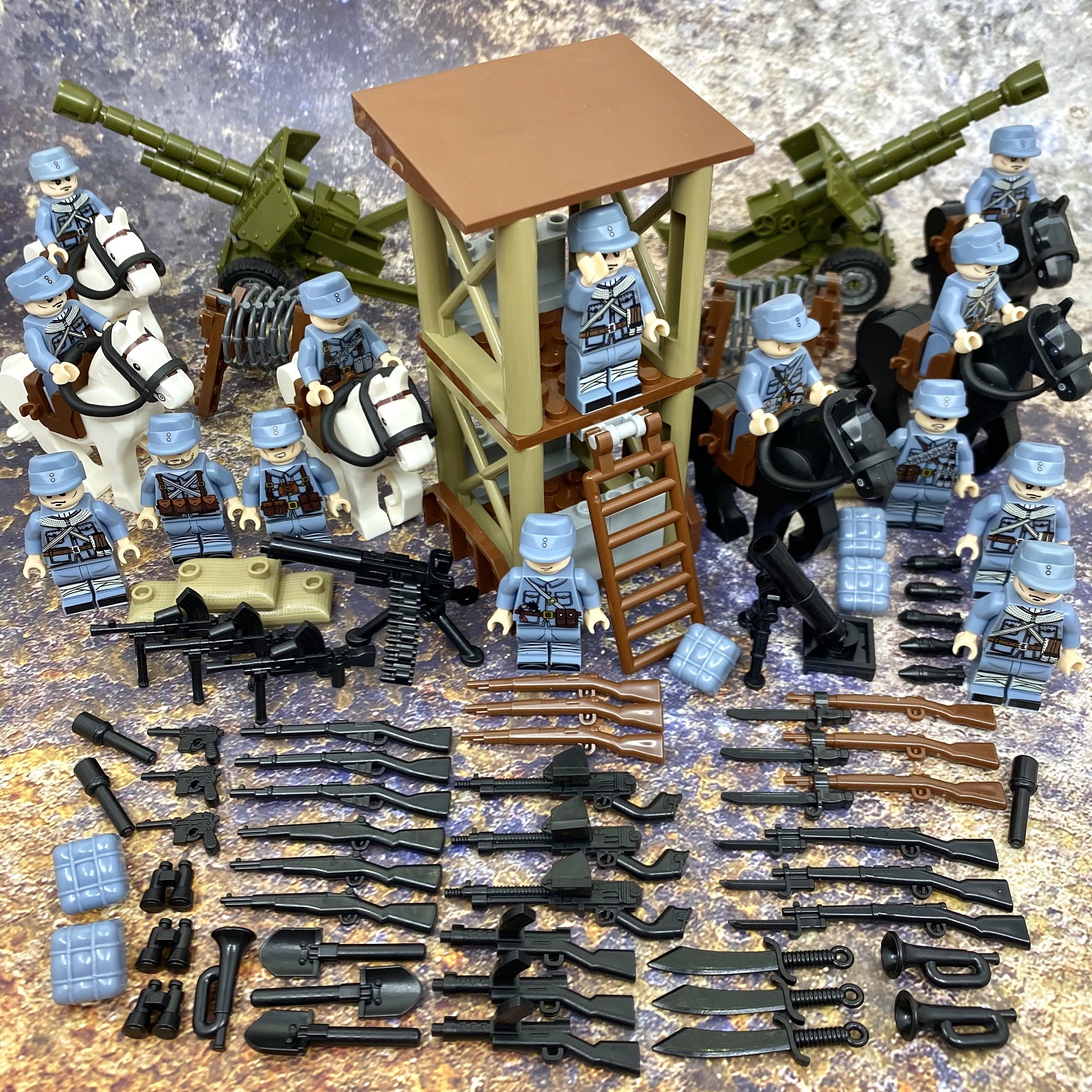 乐高积木人仔军事系列八路军拼装益智男孩玩具打仗小人士兵坦克车
