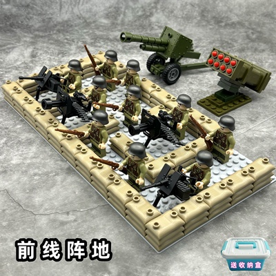 二战美军装甲车积木大炮坦克兵团乐高基地长津湖儿童拼装益智玩具