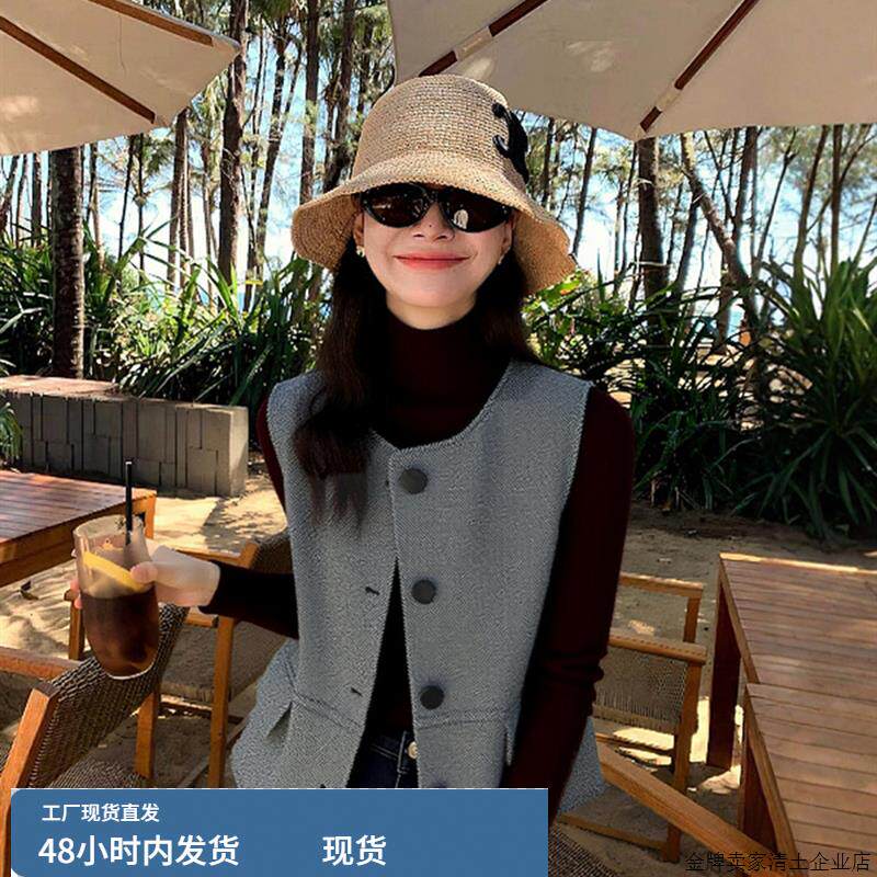 高级感小香风马甲女外搭2025春秋新款显瘦小个子无袖背心叠穿上衣