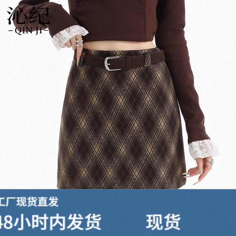 复古格子毛呢半身裙女秋冬2026新款高腰显瘦A字短裙小个子包臀裙,运动/瑜伽/健身/球迷用品,瑜伽短裙,淘宝优惠券,粉丝福利购,淘宝优惠卷
