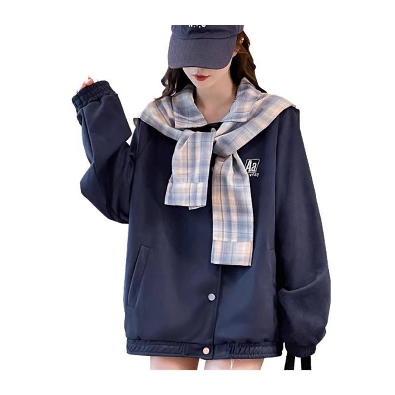 12岁女大童秋季外套女2025新款14初中学生13少女麂皮绒夹克棒球服
