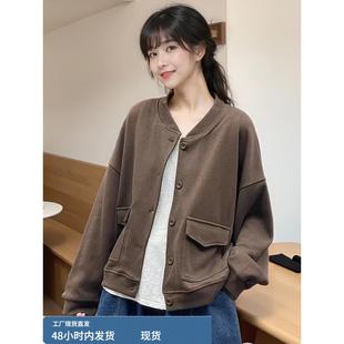 短款棒球服外套女款小个子2025春秋季新款休闲百搭巨好看长袖上衣