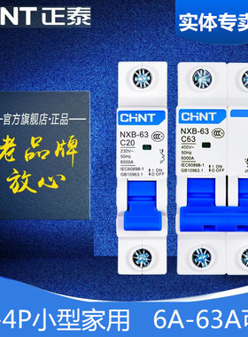 正泰小型断路器1p2p3p空开DZ47升级版NXB家用10-63A保护空气开关