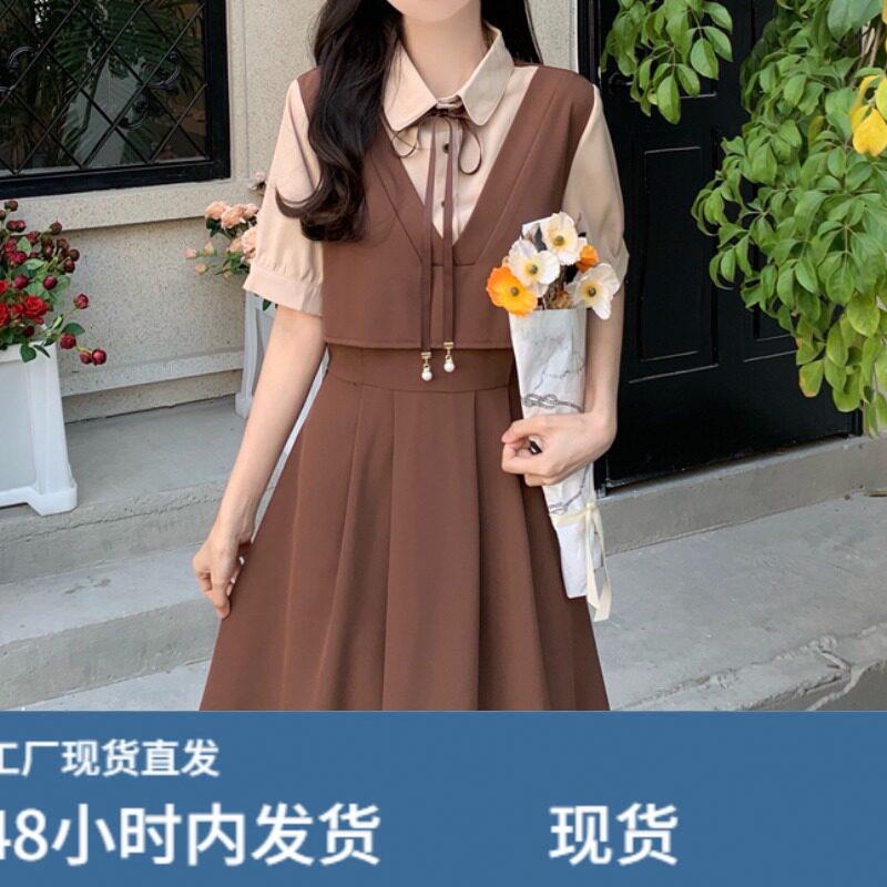 教资面试连衣裙2026春夏新款大码微胖收腰学生初中生成人礼裙子女图片