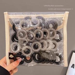 简约电话线发圈高弹力耐用扎头发绳2024年不伤发头绳橡皮筋女头饰