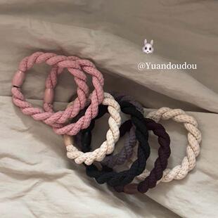BM软嫩色系弹力橡皮筋加厚加粗可爱发绳马尾丸子头耐用少女感头绳