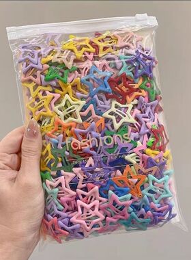 公主彩色多巴胺星星y2k发夹侧边刘海发卡可爱五角星bb夹子儿童