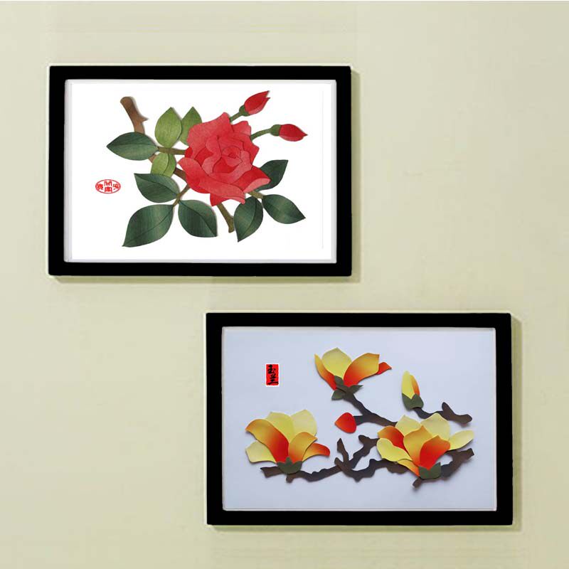 非遗国风a3/8k丝绫堆绣 棉布贴画手工diy材料套装 花草 学生新手