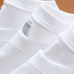 白T打底 200g新疆棉纯白t恤不透柔软男女百搭学生短袖 买一送一