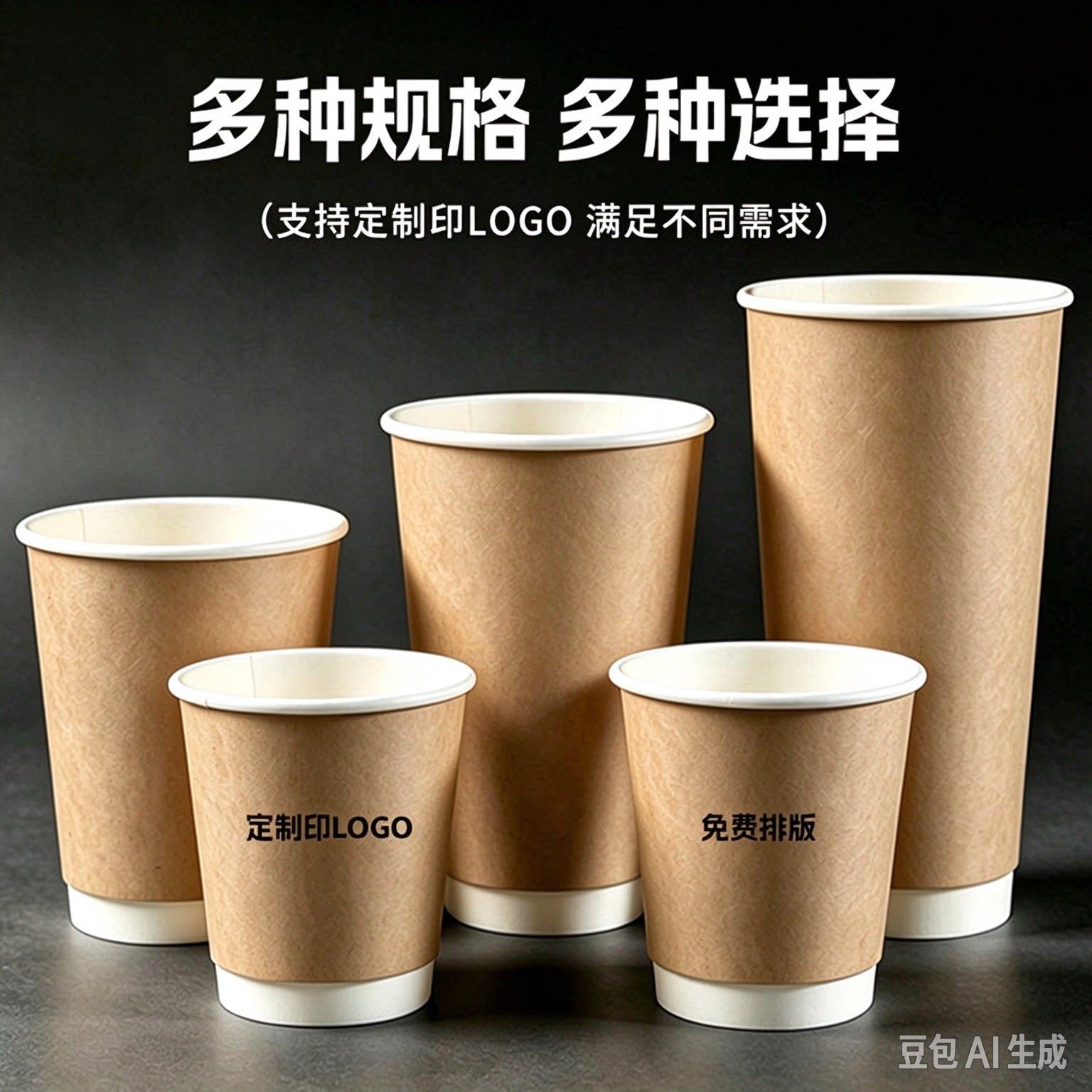 一次性牛皮双层防烫纸杯可定制