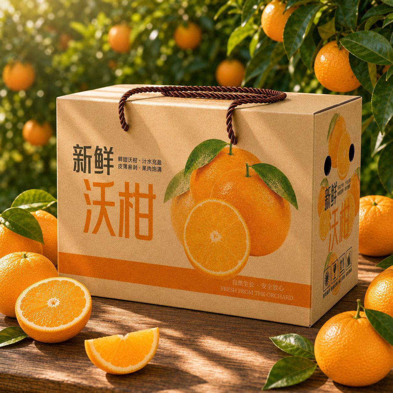 沃柑手提水果空礼盒现货直销