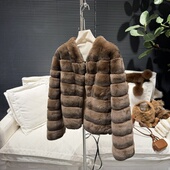 奶茶绒绒兔 限量高奢獭兔毛 短款 兔毛外套藏不住 浓浓贵气