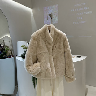 千金兔 大姐姐獺兔毛雷克斯毛毛皮草外套女新款