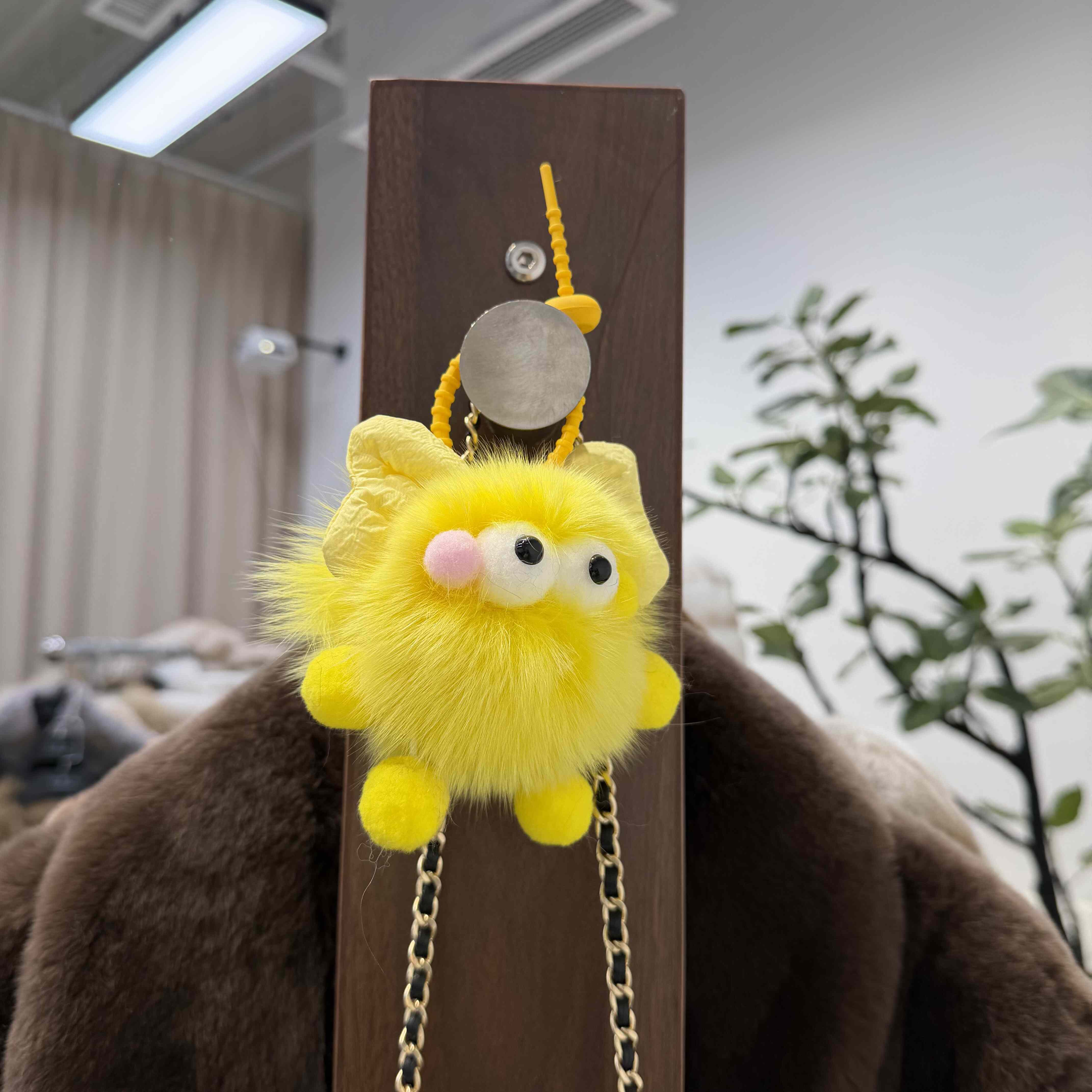 狐狸毛小煤球玩偶挂饰钥匙链公仔毛绒挂件饰品娃娃