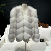 说狐狸毛皮草外套女高端名媛气质加厚保暖年轻款 真毛裘皮大衣