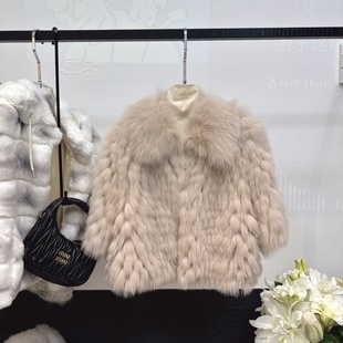 『黛妃Lady』芬兰白狐狐狸毛千金年轻款皮草女外套