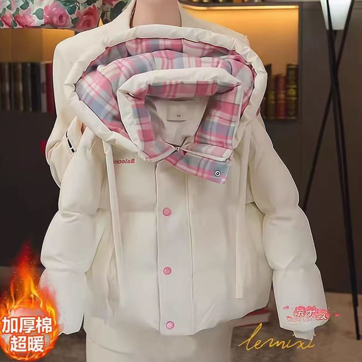 正品亲子女童免洗棉服2025潮流洋气四季新款流行连帽儿童棉衣棉袄