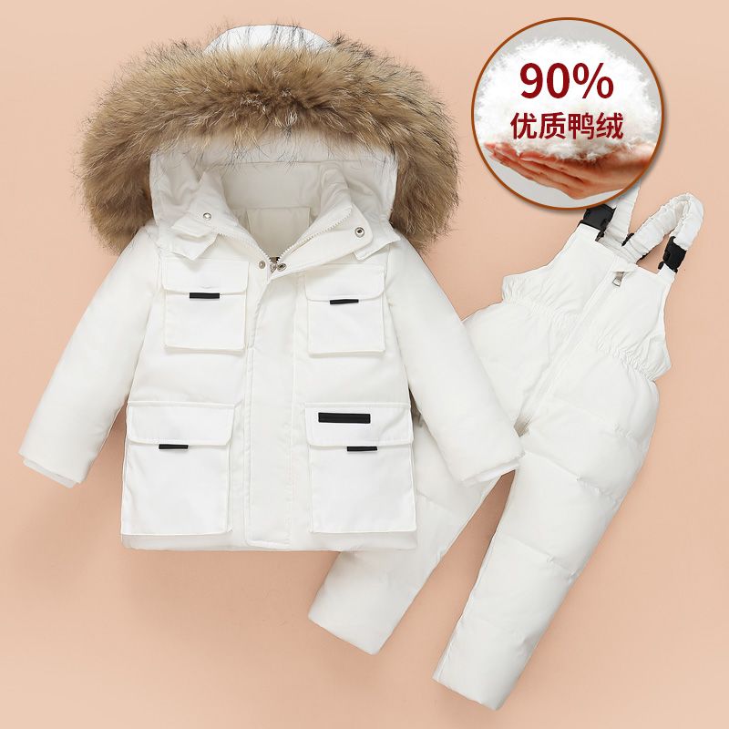 正品亲子儿童冬季羽绒服两件套装