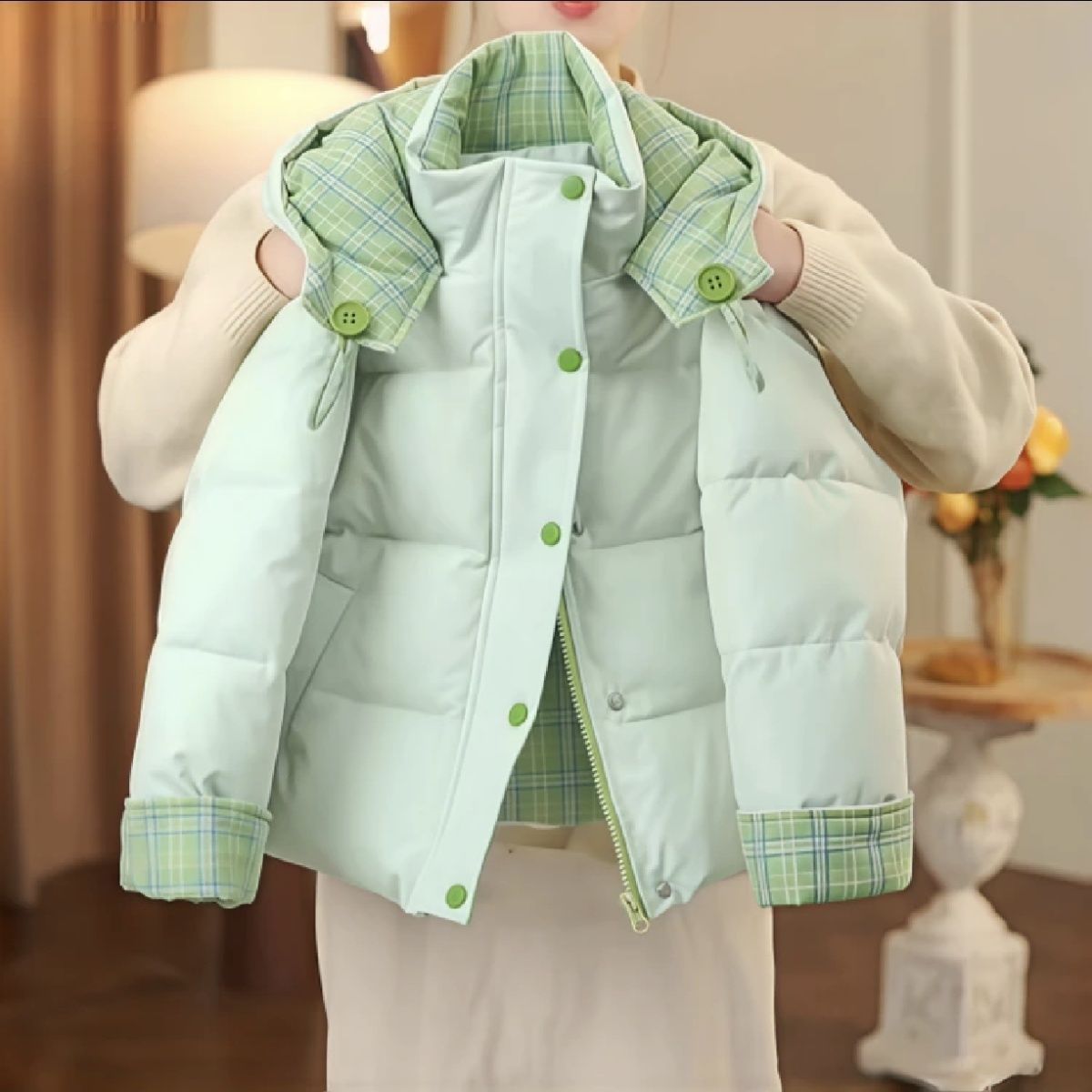 女童冬季加厚连帽棉服洋气棉大衣